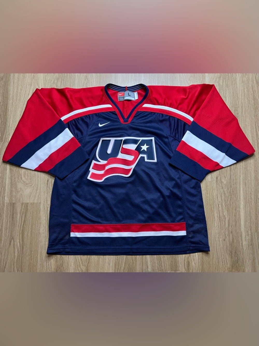 Vintage Nike Team USA Hockey Jersey #21 Made in Canada Olympic USA Large